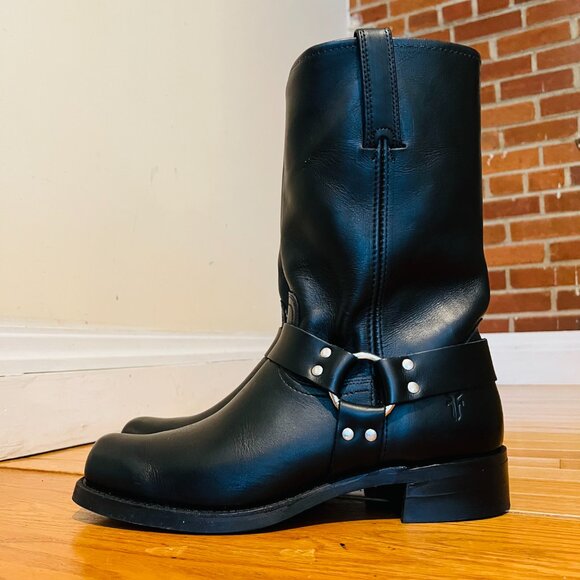 Vintage Frye Men's 87350 Size 13 M Black 14" Harness Boots Made In USA EUC - Picture 12 of 16
